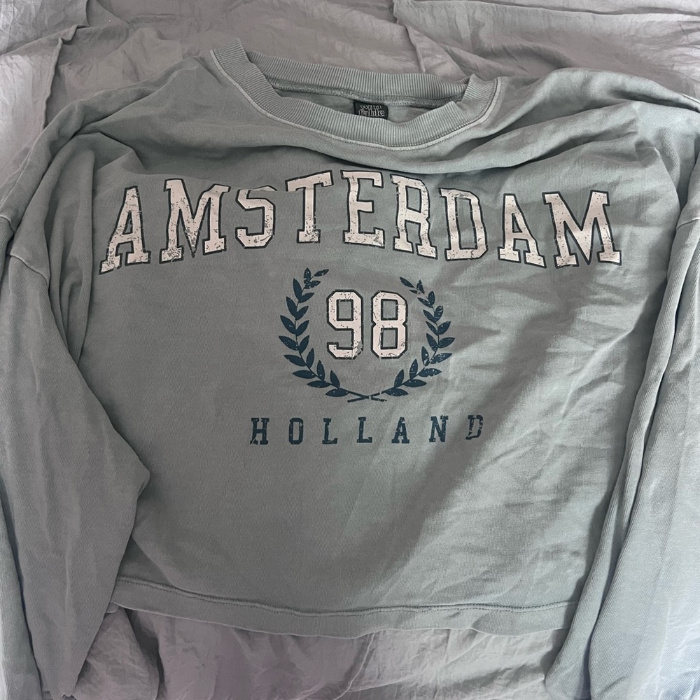 wild fable Light Sage Amsterdam '98 Crewneck Sweatshirt